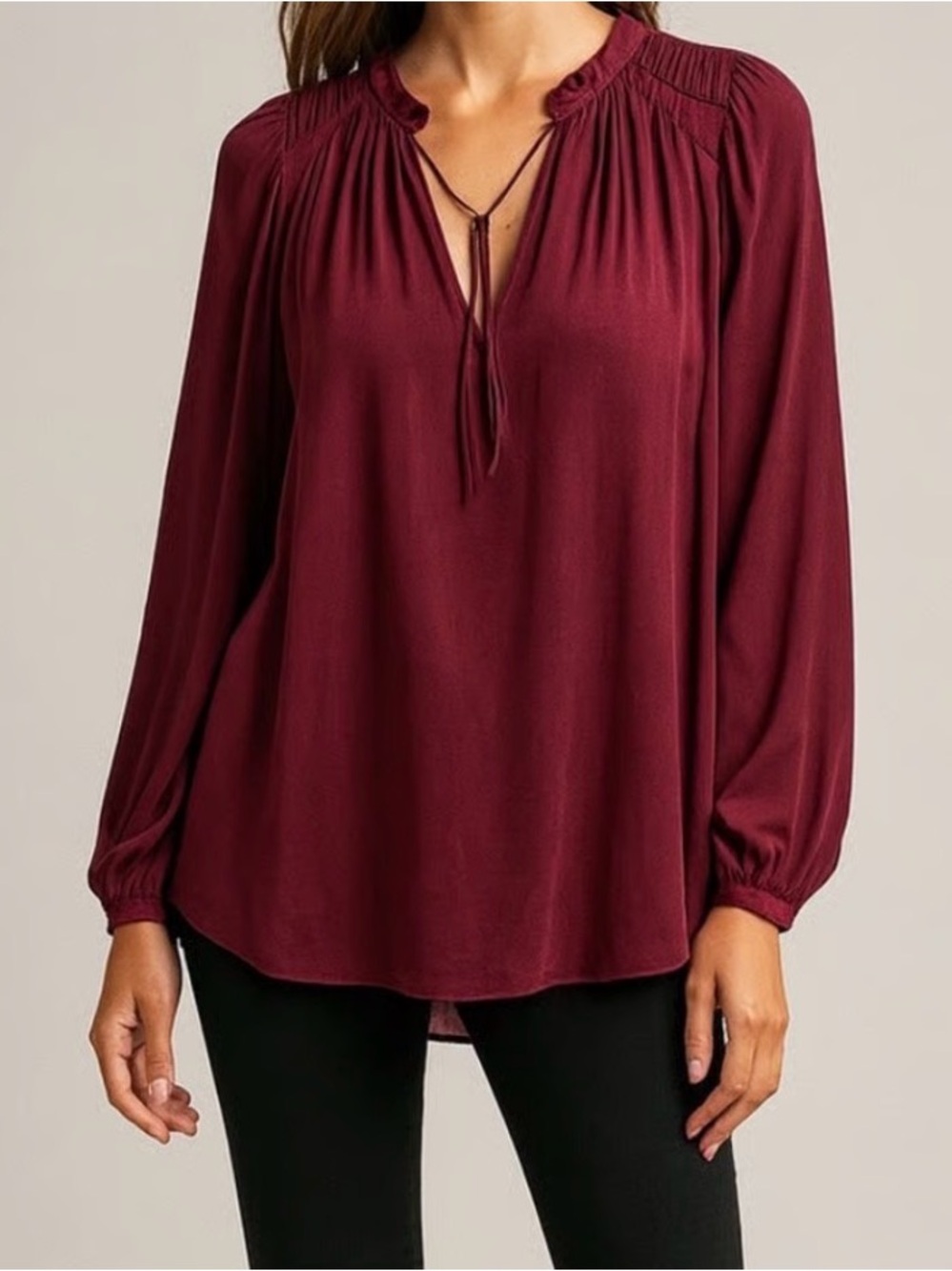 IRO Lyrena Long Sleeve Blouse in Maroon size 36 best for size S